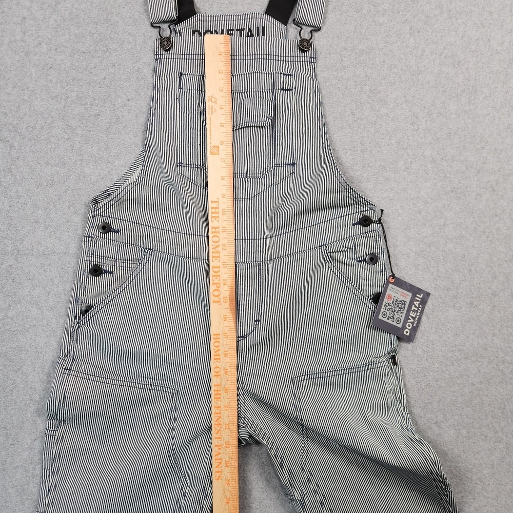 Dovetail Workwear Freshly Overalls 8/32 Indigo Stripe Stretch Denim Double Knee - Picture 11 of 15